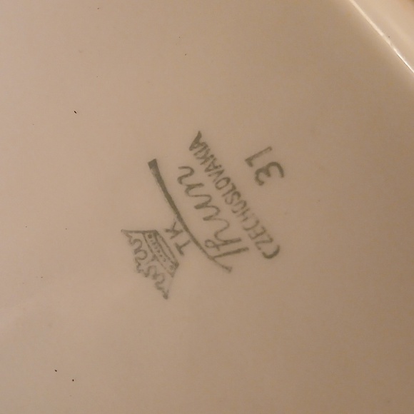 Tk Thun Czec Porcelain Basket Weave Blue Oval Platter - Picture 5 of 5